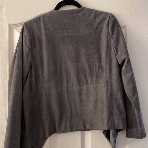 Grey Ellis Suede Draped Jacket Vegan - Picture 3 of 3